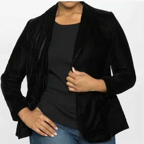 Lane Bryant Jackets & Blazers - Lane Bryant Black Velvet Velour Blazer Jacket